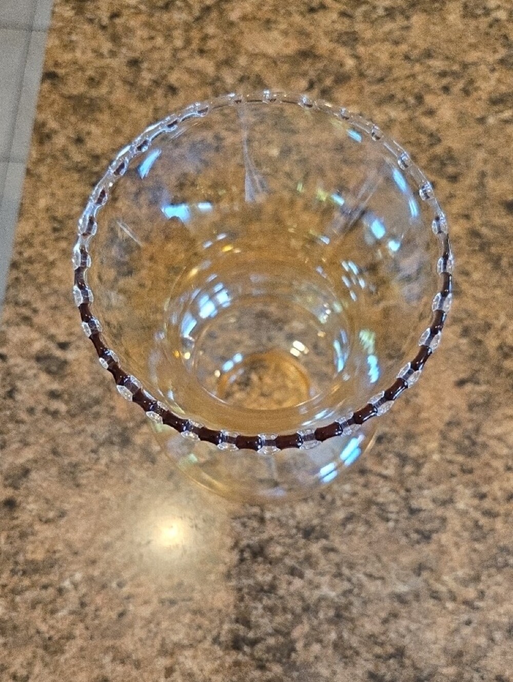 vintage glass hurricane lamp shade rippled top smoke color fancy 1 3/4" dia - Picture 3 of 7